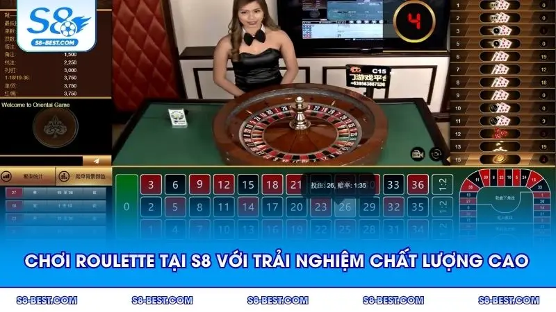 Chơi Roulette tại S8 mang đến trải nghiệm chất lượng cao